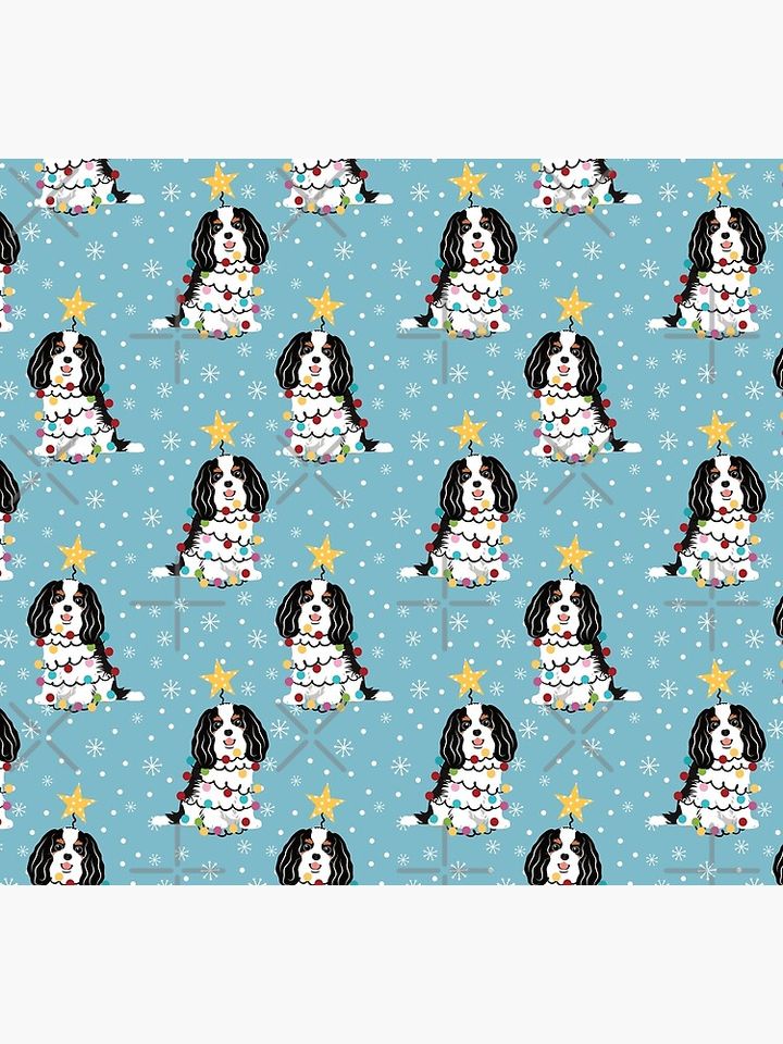 Tri Color Cavalier King Charles Spaniel Christmas Tree Socks