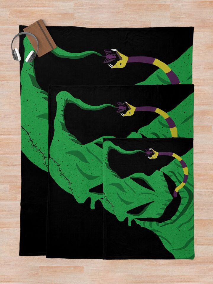 the nightmare before christmas oogie boogie eatin a spider Throw Blanket
