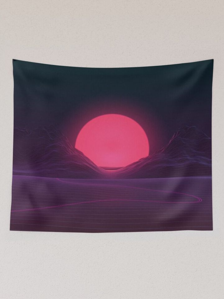 Neon Sunset Tapestry