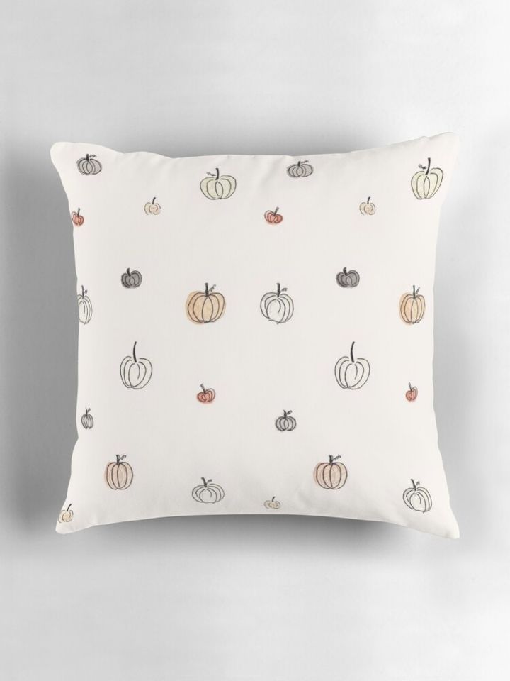 white pumpkin pattern Pillow