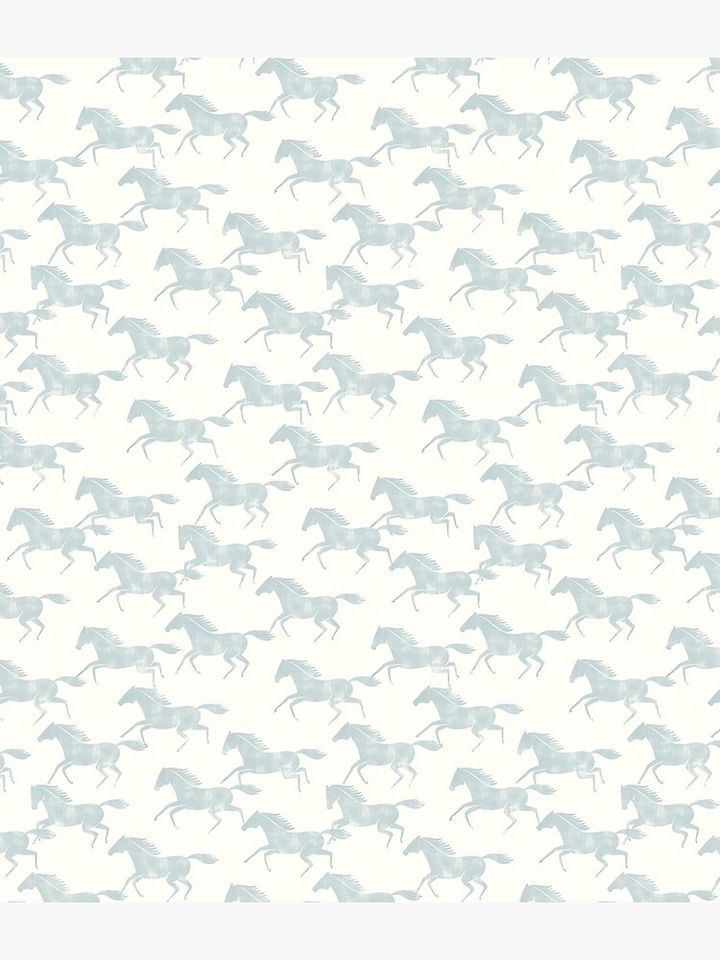 Stampeding Wild Horses - Light Blue on Cream Backpack
