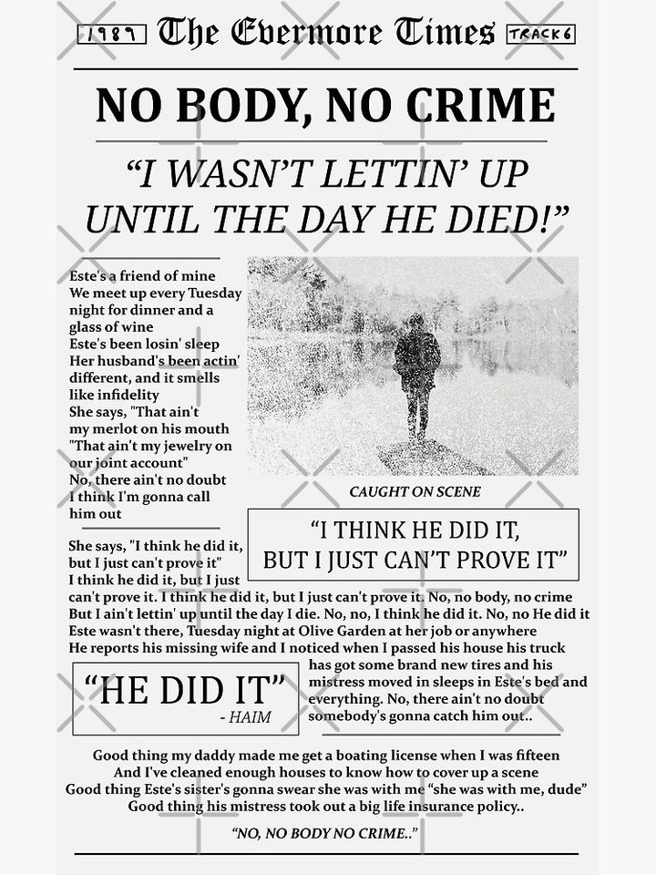 No Body No Crime Newspaper Premium Matte Vertical Poster
