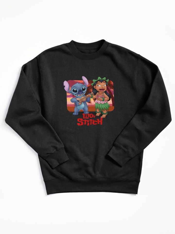 Stitch Playing Guitar Disney Sweatshirt