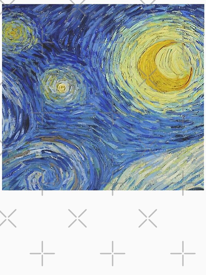 Vincent van gogh t-shirt, starry night, post impressionism, Van Gogh lettering Tank Top
