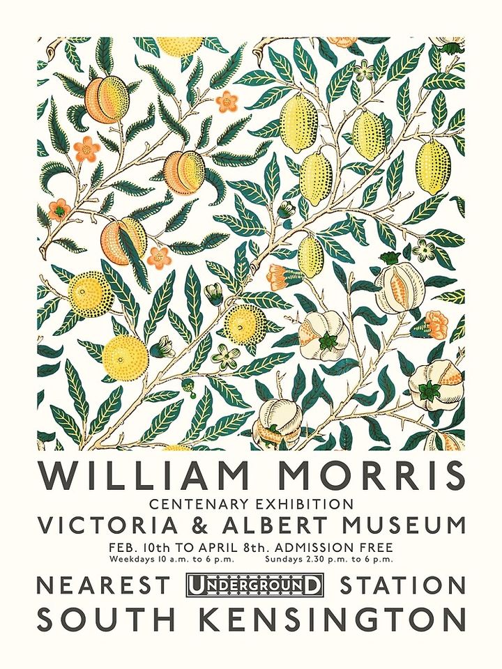 William Morris Lemon Tree Pattern Premium Matte Vertical Poster