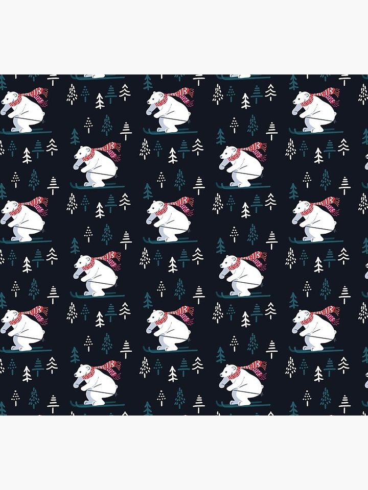 Polar bear ski -  adorable winter animals  Socks