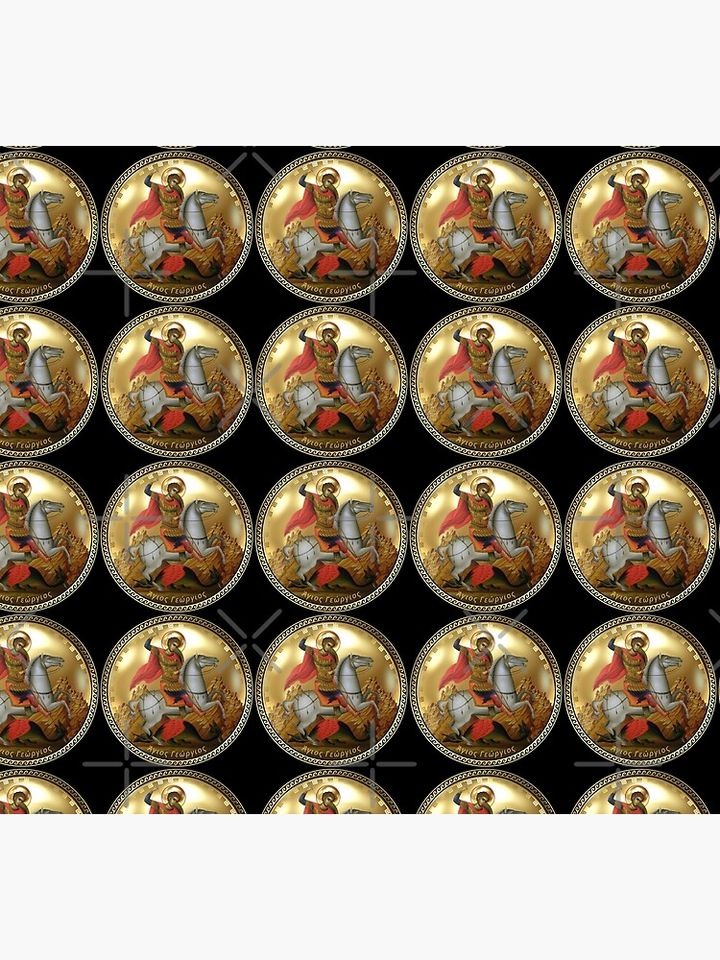 Saint George Greek Key Gold Socks