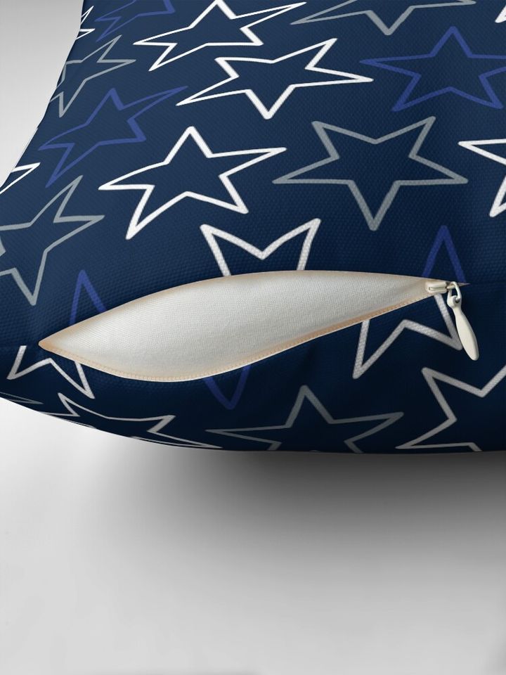 Dallas Cowboys Pattern, Navy Background Pillow, Gift for Fan