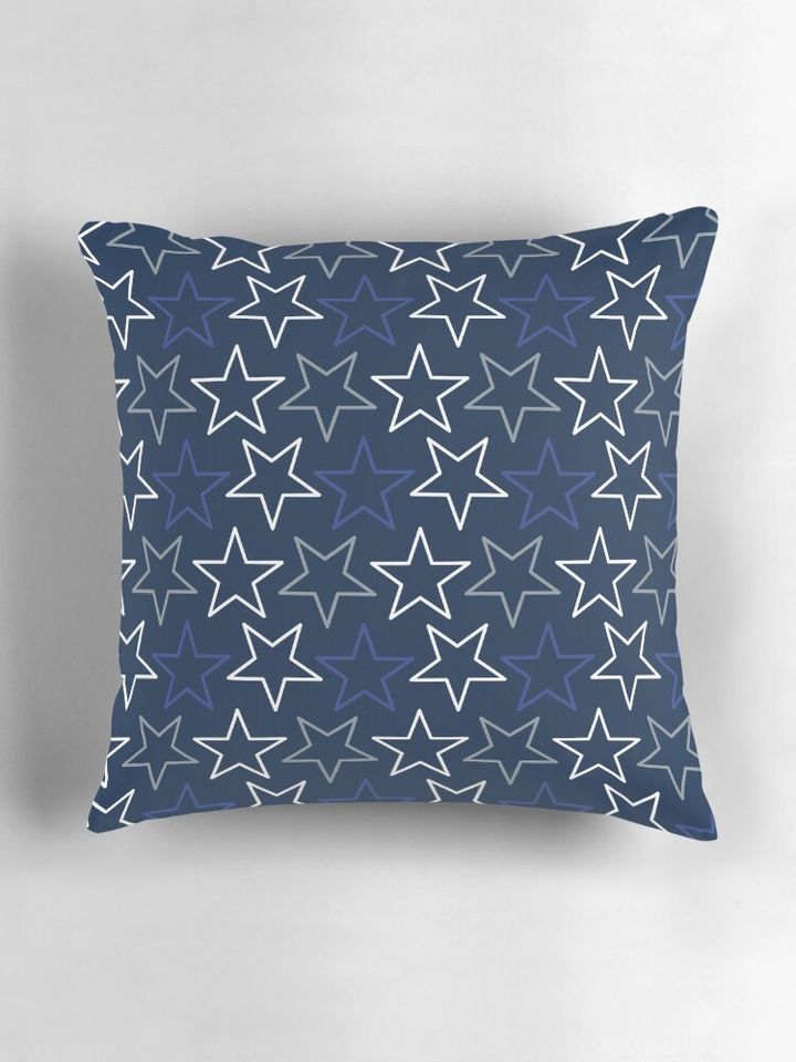 Dallas Cowboys Pattern, Navy Background Pillow, Gift for Fan