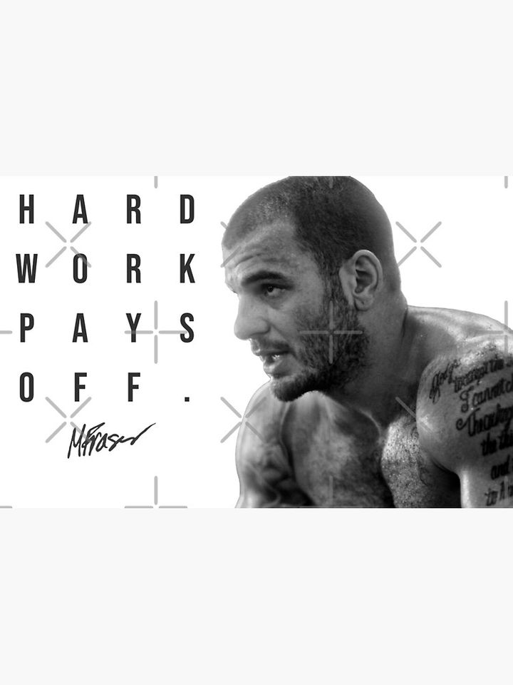 Mat Fraser - CrossFit Games - Hard Work Pays Off - HWPO - Black & White Poster - Version 2 Premium Matte Vertical Poster