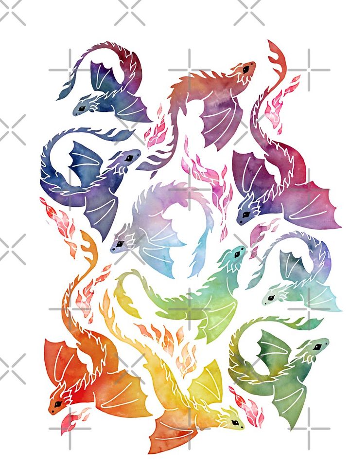 Dragon fire rainbow Kids T-Shirt