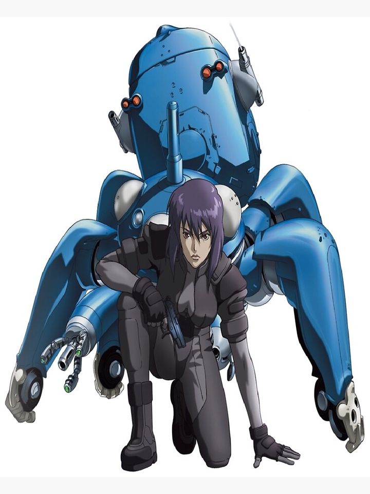 Ghost in the Shell: Stand Alone Complex (Kusanagi Motoko and Tachikoma) Premium Matte Vertical Poster