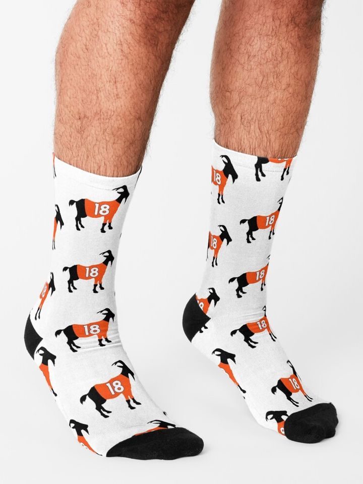 Peyton Manning GOAT Socks, Gift For Fan