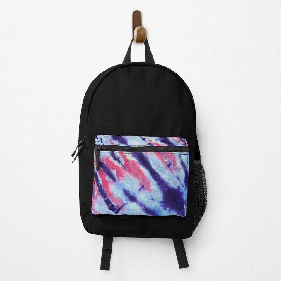 Pink And Blue Tie-Dye Backpack