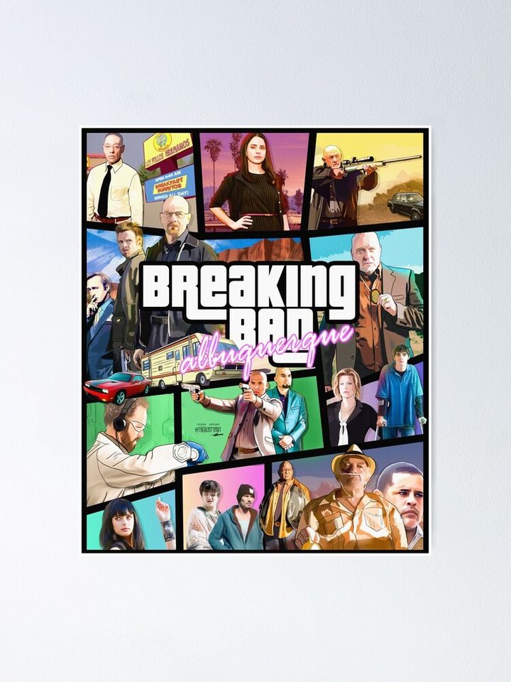 breaking bad Albuquerque custom GTA art Poster