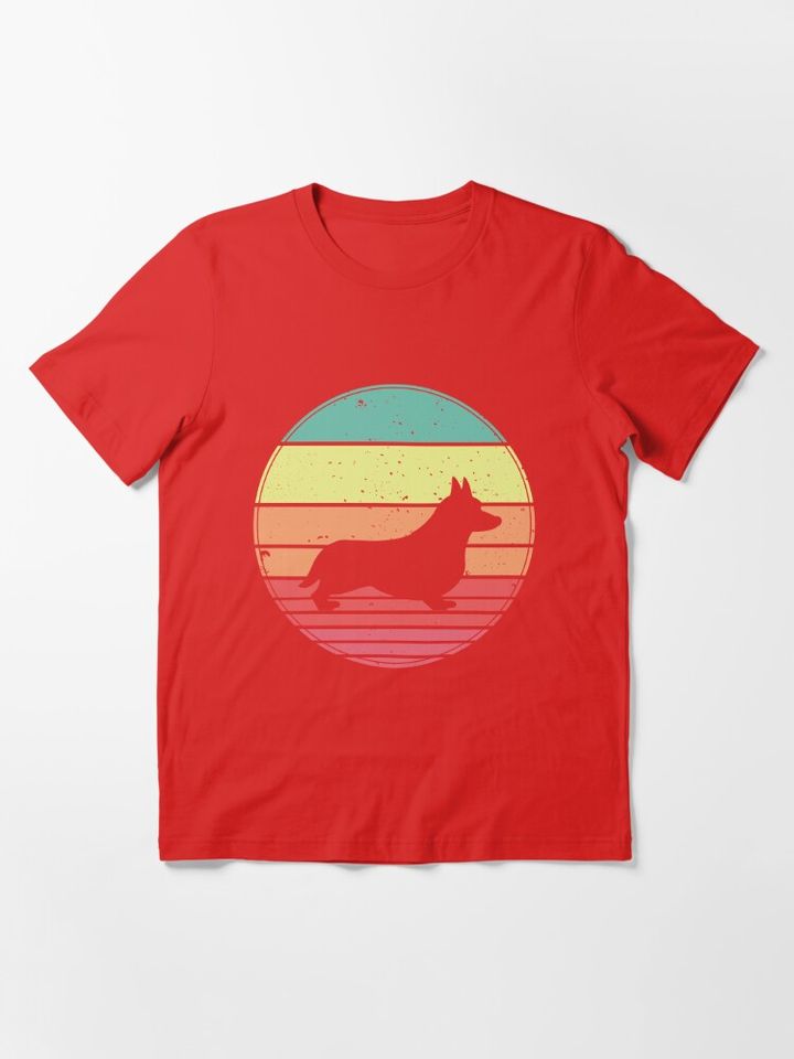 Corgi Vintage Retro Sunset T-shirt essentiel