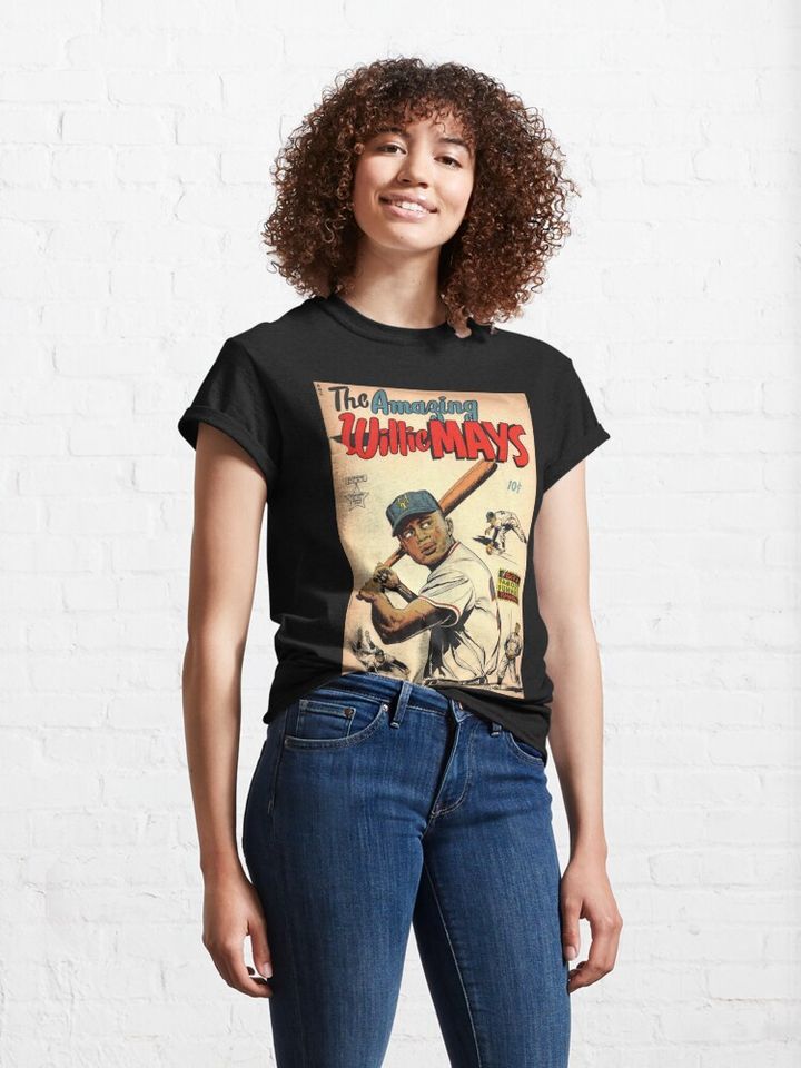 Vintage Comics - The Amazing Willie Mays Shirt, Willie Mays 2024 Classic T-Shirt, Cotton T-shirt, Short Sleeve Tee, Trending Fashion For Men And Women