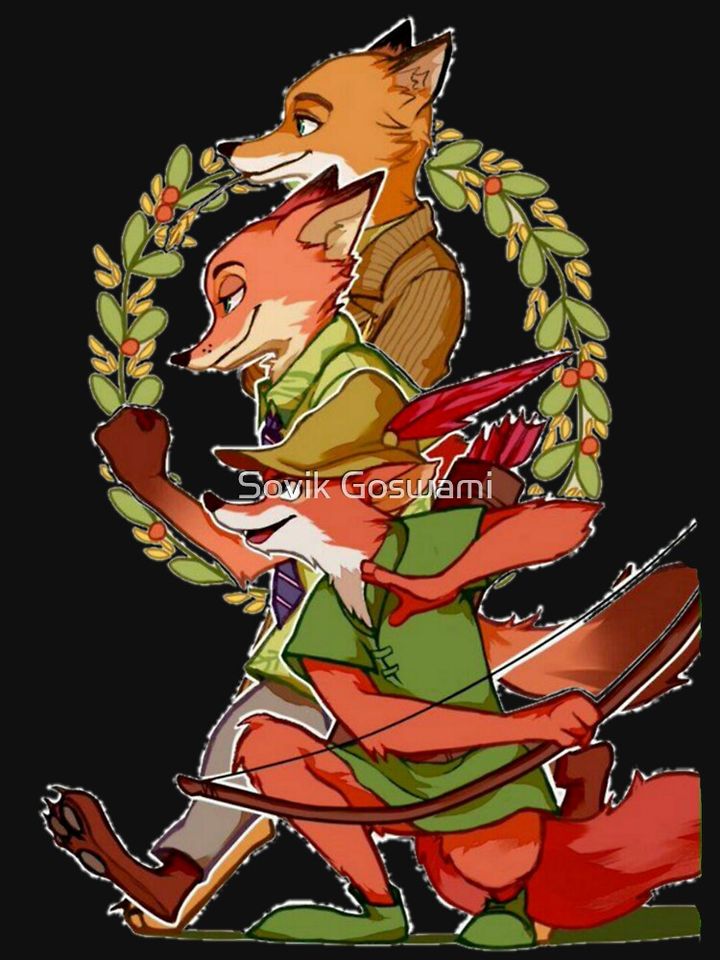 Robin Hood Fox Cartoon Classic T-Shirt