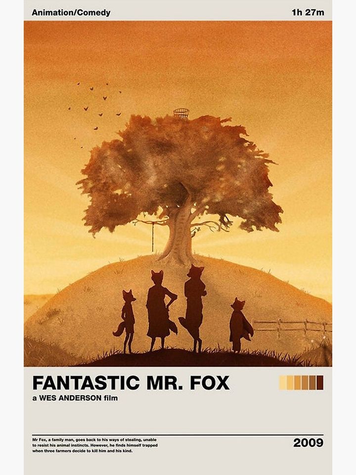 Fantastic Mr. Fox Poster Animation Premium Matte Vertical Poster
