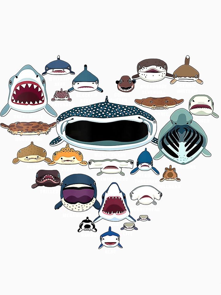 Types Of Shark Identification Shark Faces Tank Top