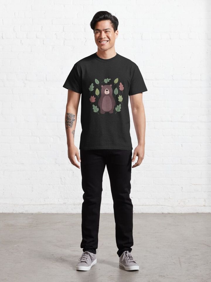 Cute Bear in the Leaves Classic T-Shirt
