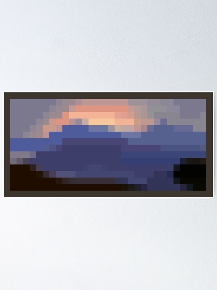 Minecraft Sunset Painting Poster