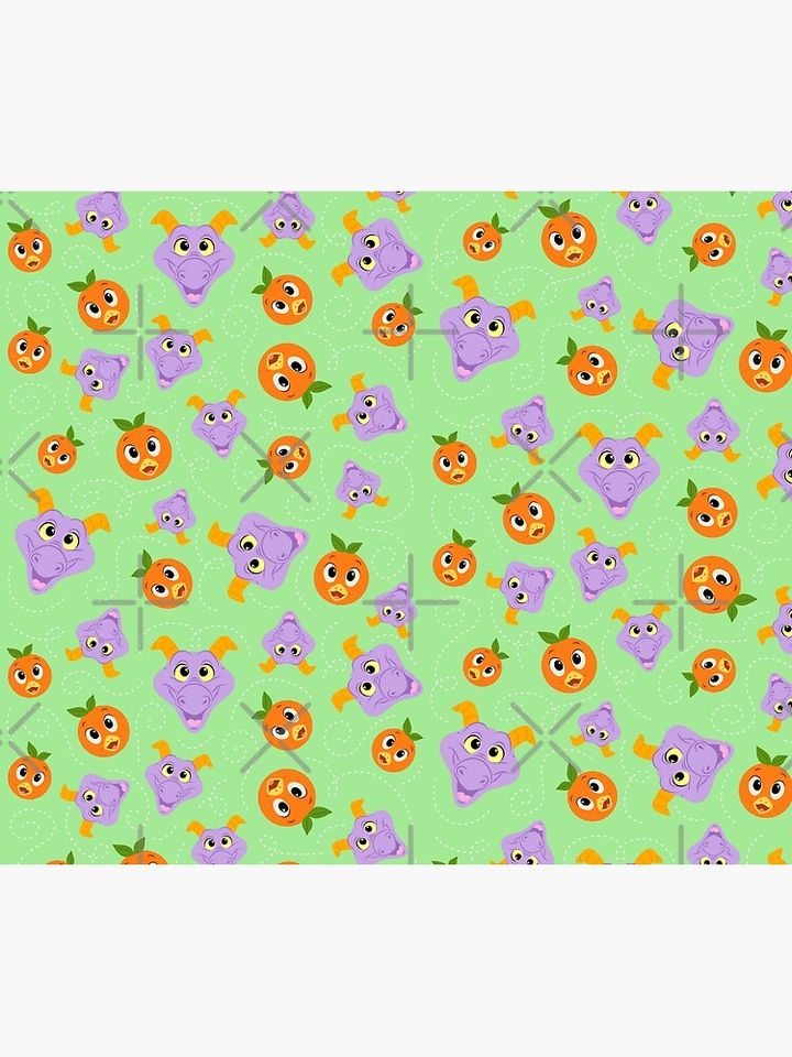 Festival Fresh - Figment and orange bird (green) Throw Blanket