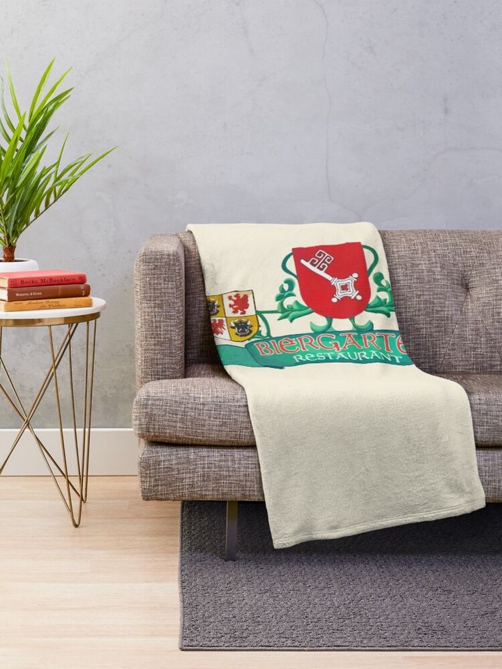 Biergarten Restaurant Throw Blanket