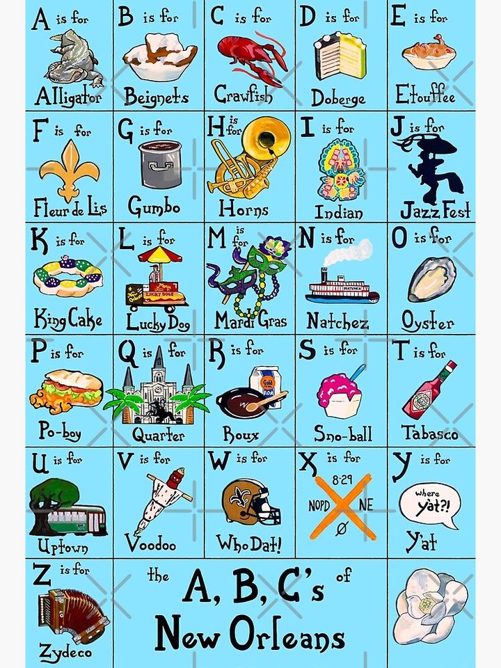 Collage The Alphabet of New Orleans Premium Matte Vertical Poster