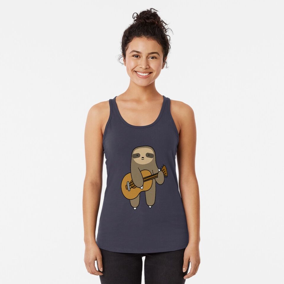 Guitar Sloth Racerback Tank Top