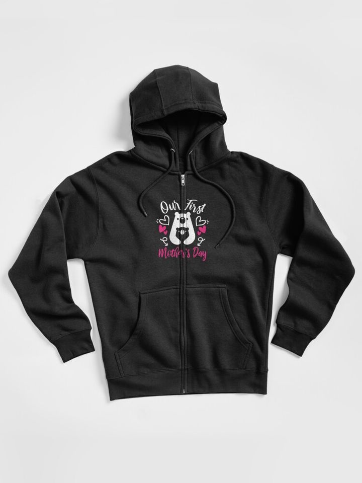 Mother's Day Gift, Our First Mother's Day Zipped Hoodie