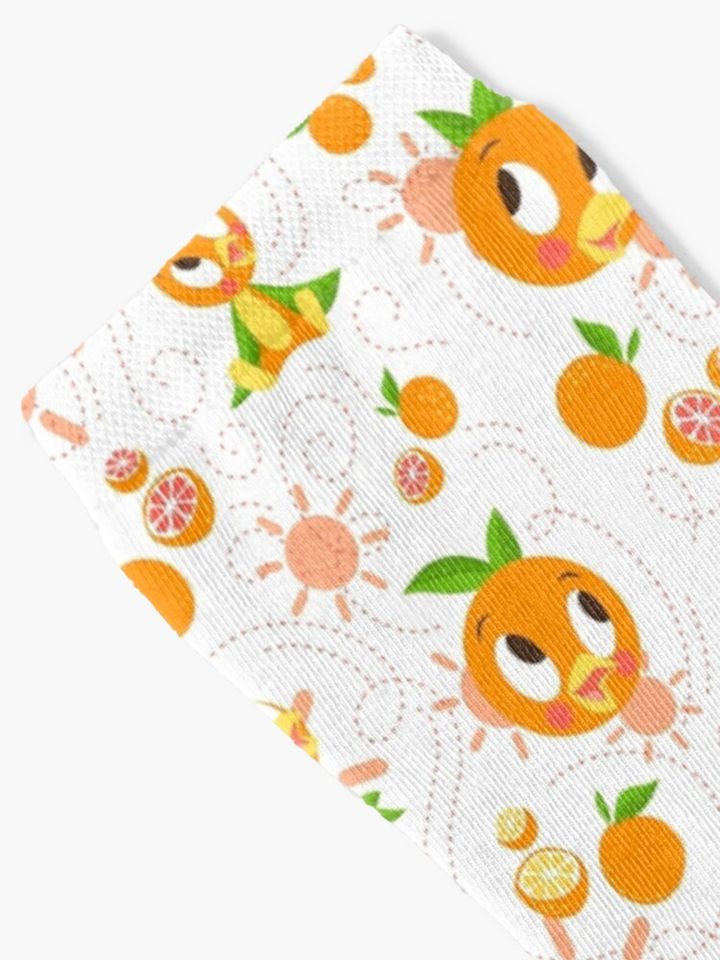 Hello Sunshine! - Orange Bird (white background) Socks