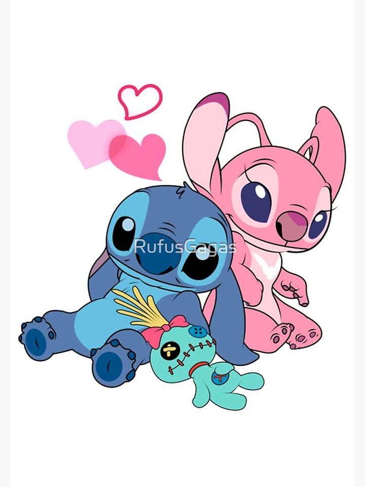 Stitch Angel Love Disney Spiral Notebook