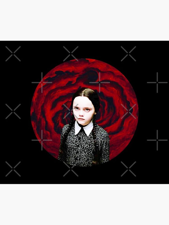 Wednesday Addams Hellscape: Happy at Home...icons Throw Blanket
