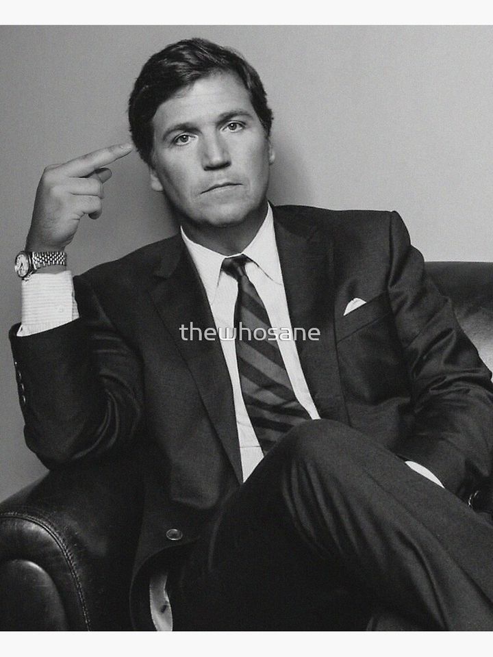 Tucker Carlson Middle Finger Premium Matte Vertical Poster