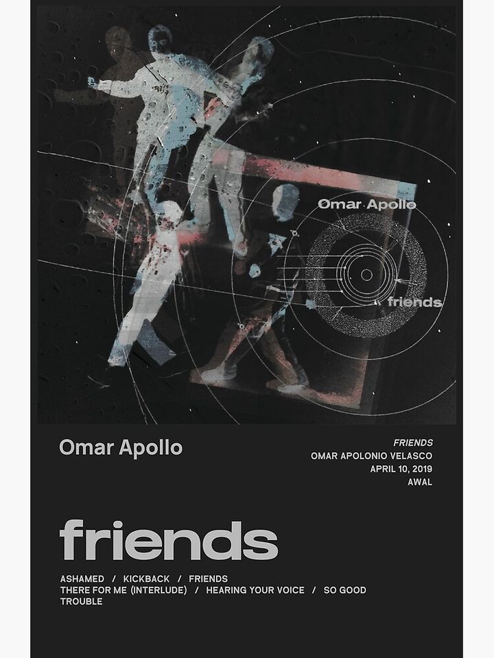 Omar Apollo - Friends Tracklist Premium Matte Vertical Poster