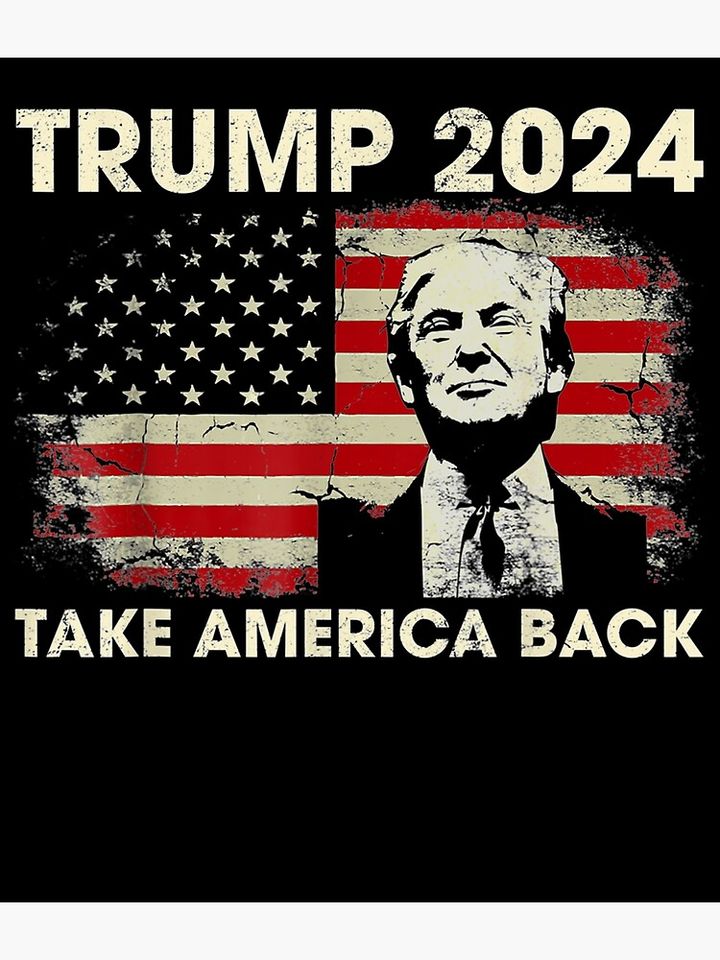 Donald Trump 2024 Take America Back American Flag Vintage  Backpack