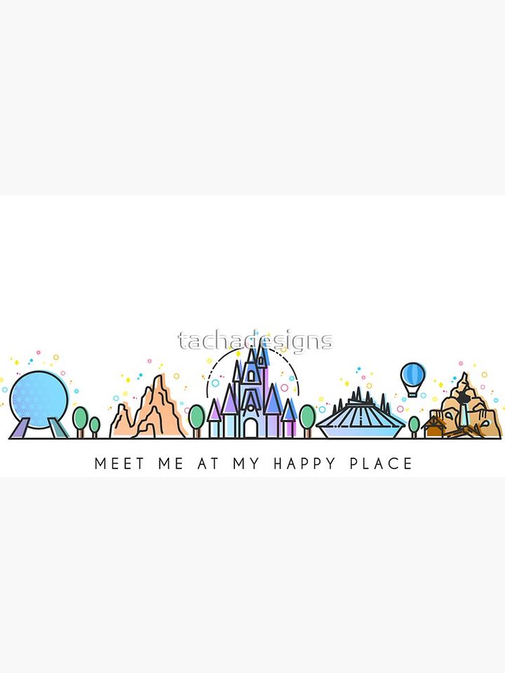 Meet me at my Happy Place Vector Orlando Theme Park Illustration Design Cap