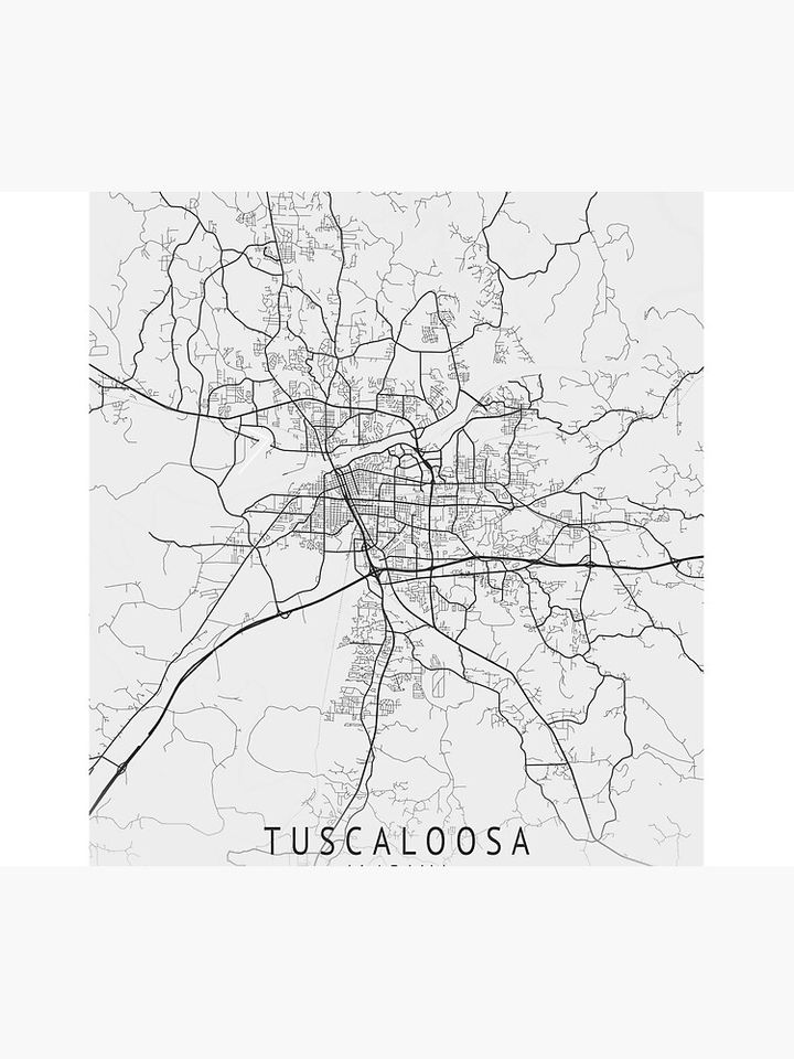 Tuscaloosa Albm US Gray City Map Tapestry
