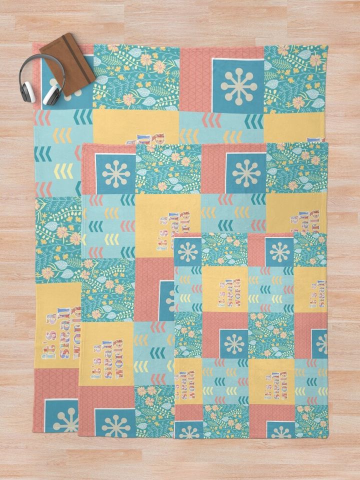 "it's a small world" Pattern (version 2) Throw Blanket