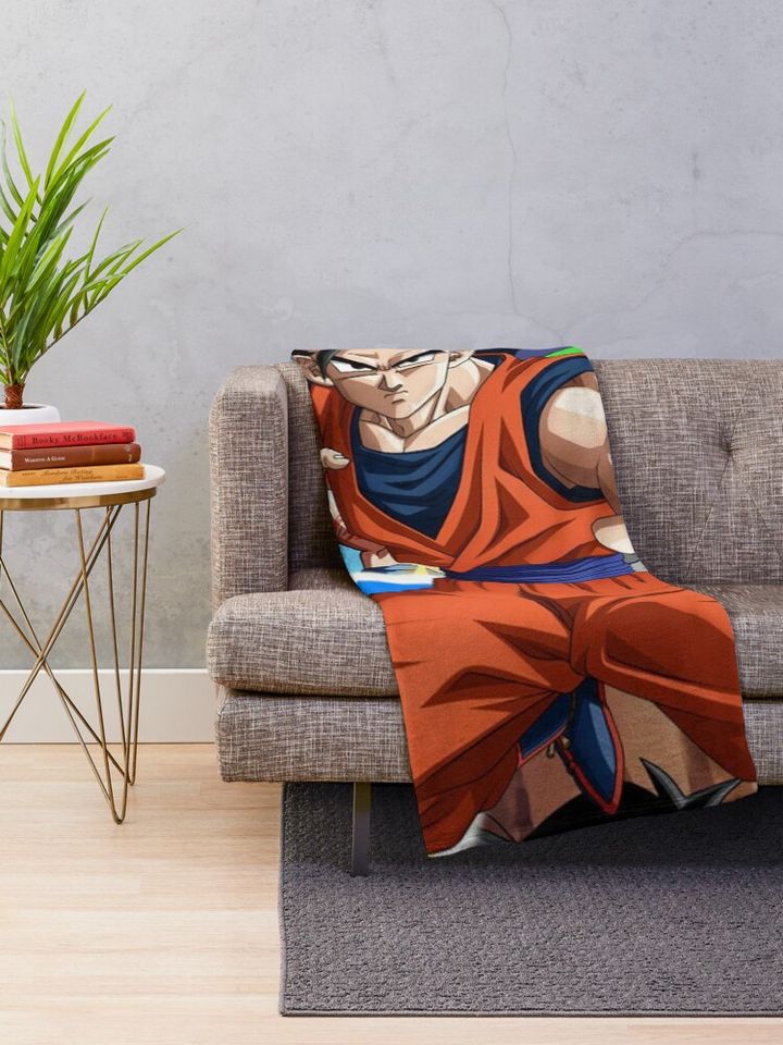 Center Goku Throw Blanket, Gift for Fan, for All Age