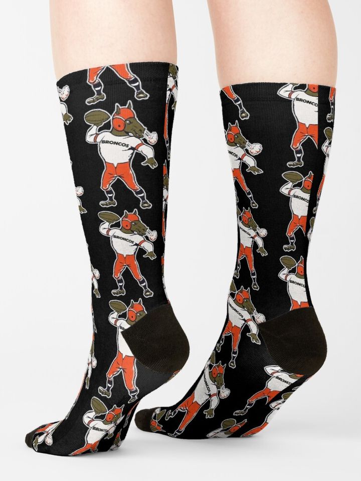 Denver Broncos  Retro Mascot Fan Design Socks, Gift For Fan
