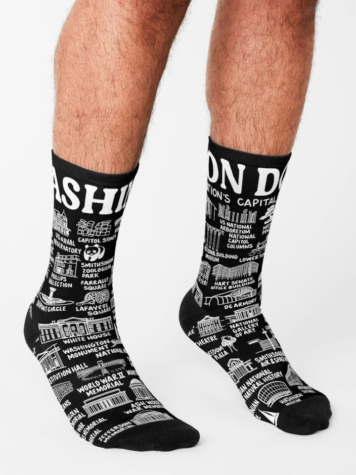 Washington DC Map Socks