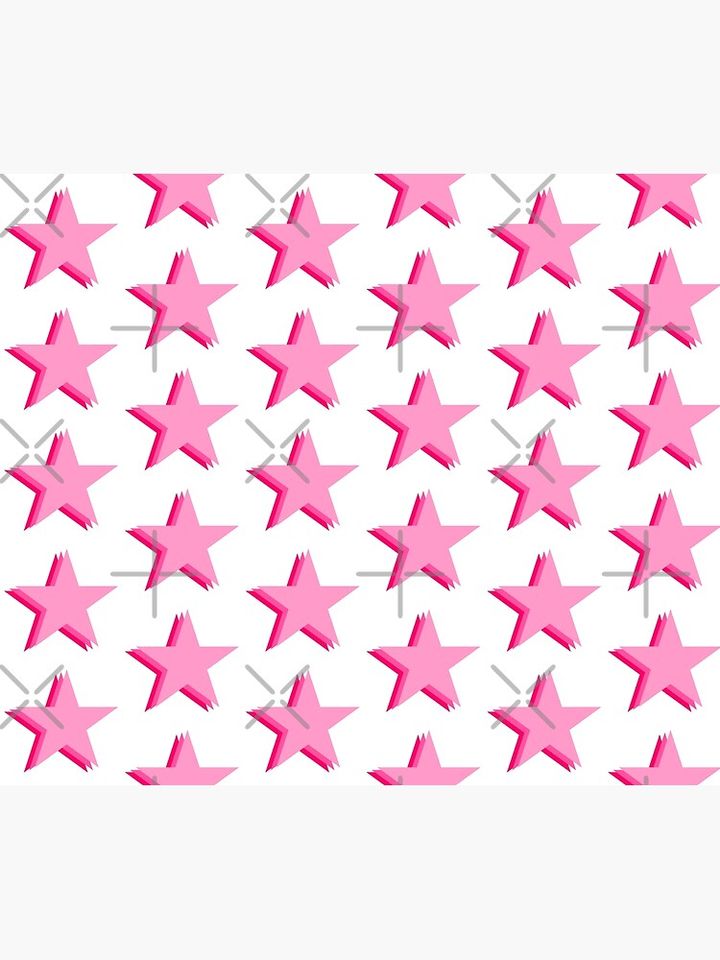 Layered trendy hot pink and light pink star Shower Curtain