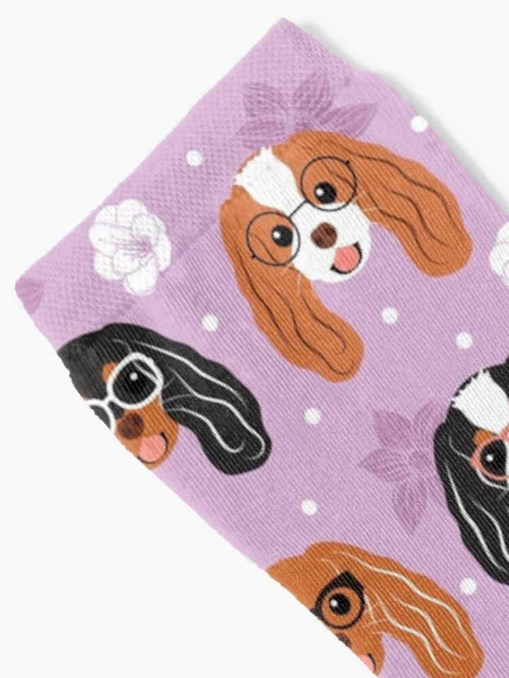 Cavalier King Charles Spaniel with Glasses Socks