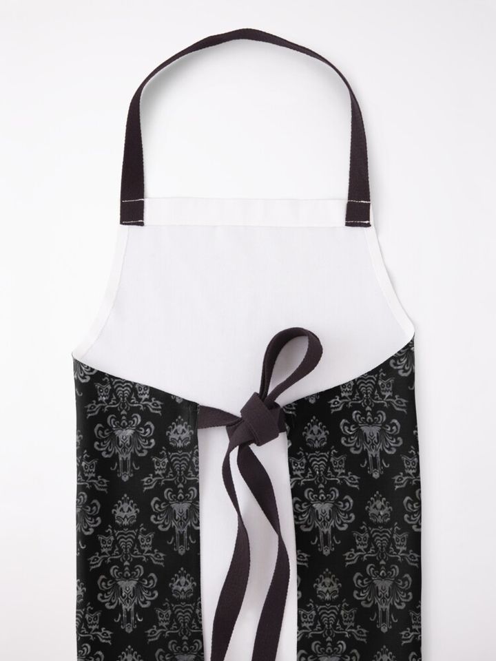 Haunted Mansion Wallpaper Black and Silver Apron