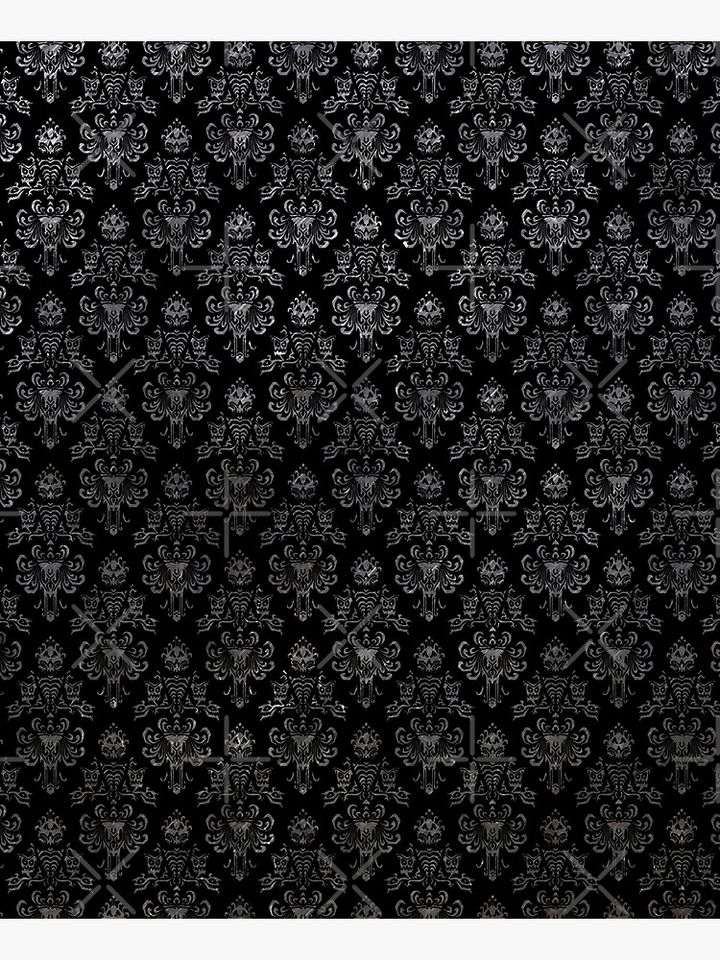 Haunted Mansion Wallpaper Black and Silver Apron