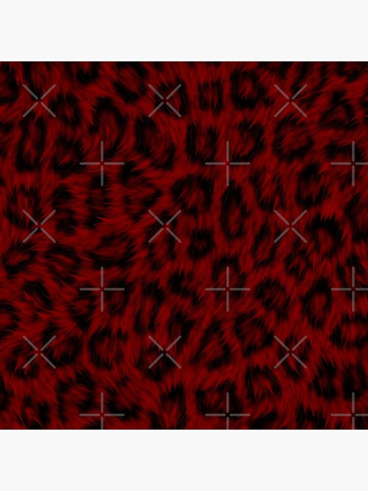 Furry Leopard Print in Blood Red and Black Pillow