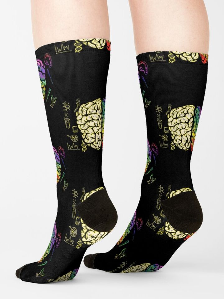 Brain Neurology Hemispheres Analytical Creative Socks