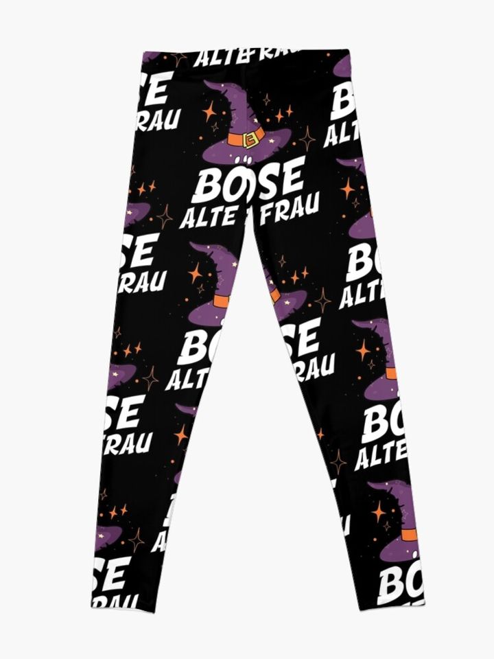 Evil old woman witch  Halloween Leggings